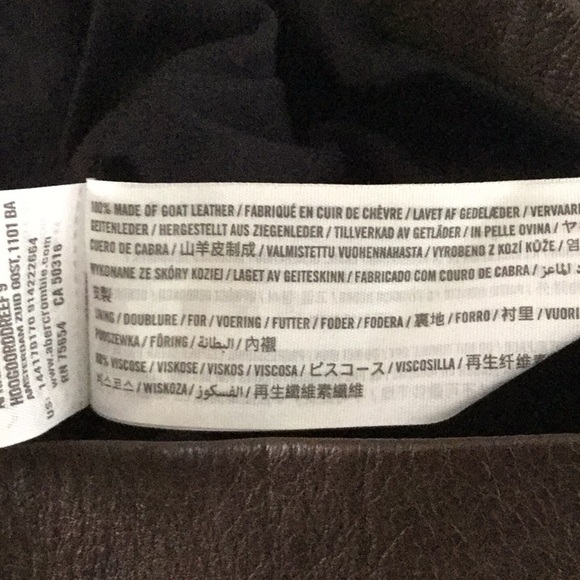 Abercrombie brown leather Moto jacket - Picture 6 of 8